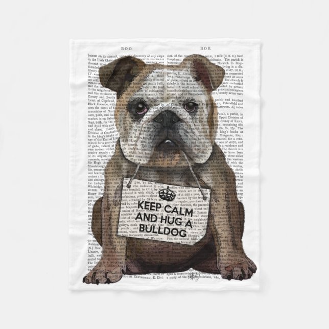 Couverture Polaire Accrocher un Bulldog (Devant)