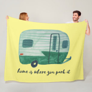 Couverture Polaire ACCUEIL SWEET ACCUEIL Camper Vintage Remorque de c
