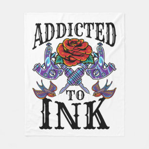 Couverture Polaire Addicité à l'encre tatoué amoureux de tatouage