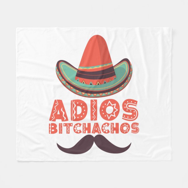Couverture Polaire Adios Bitchachos Sombrero Retro Cinco De Mayo (Devant (Horizontal))