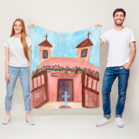 Adobe Church Watercolor Nouveau Mexique PERSONNALI