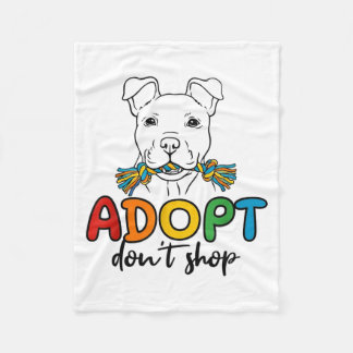 Couverture Polaire Adopt Dont Shop Rescue Awareness Colorful Cute