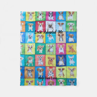 Couverture Polaire Adopted Dog Fleece Blanket 30" x 40"