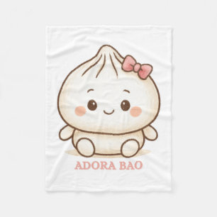 Couverture Polaire Adora Bao Illustration de Bao Bun Rose Mignon