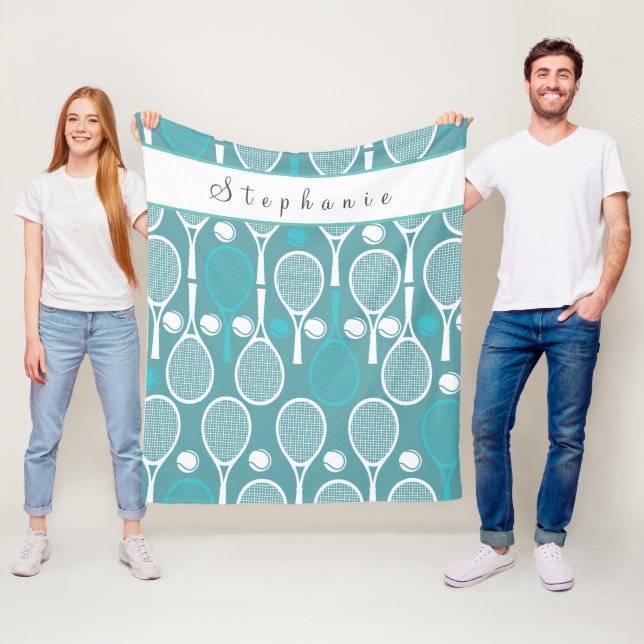 Couverture Polaire Adorable Blue Green mignonne Tennis Girl Votre nom (En situation)