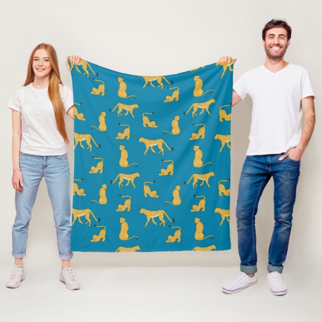 Couverture Polaire Adorable Cheetah tiger motif mignon toison couvert (En situation)