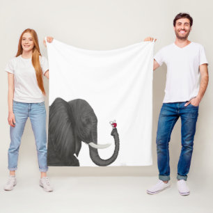 Couverture Polaire Adorable éléphant et mignonne coccinelle