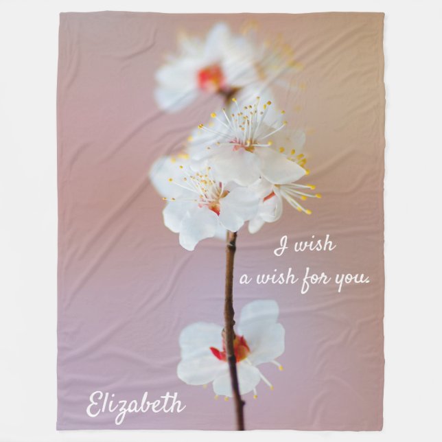 Couverture Polaire Adorable fleurs d'abricot japonais (Devant)