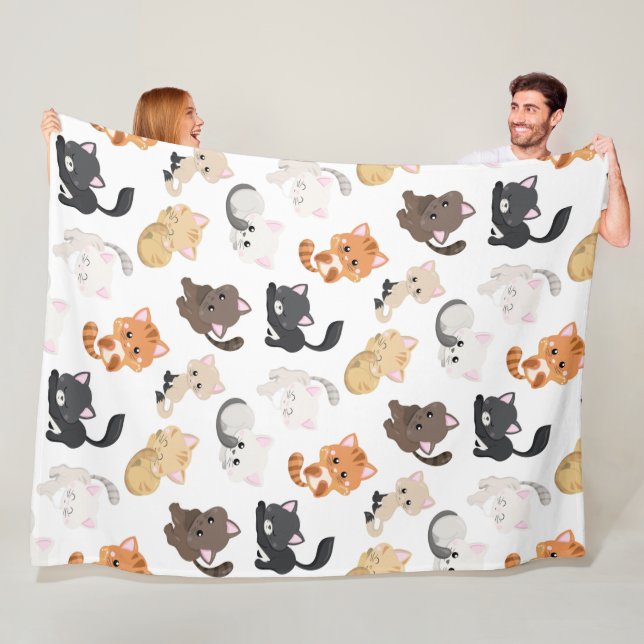 Couverture Polaire Adorable Kitty Cats Imprimer (En situation)