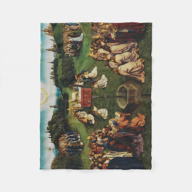 Couverture Polaire Adoration de l'agneau par Jan van Eyck (Devant)