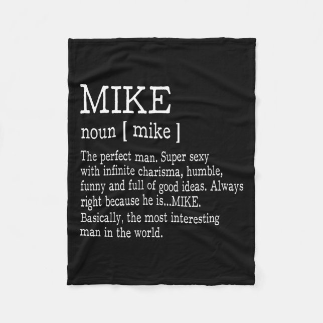 Couverture Polaire Adult Definition First Name Mike Men Funny  (Devant)