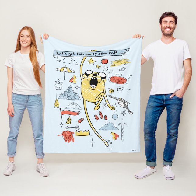 Couverture Polaire Adventure Time | Party Jake Sketch (En situation)