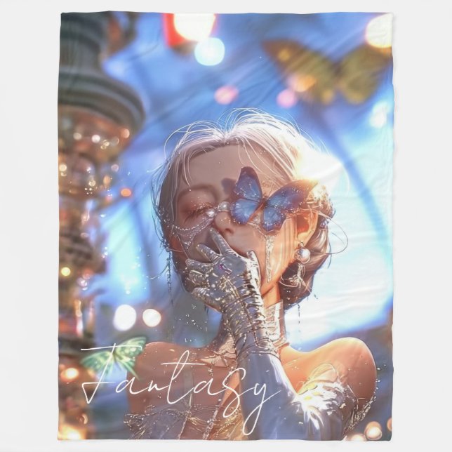 Couverture Polaire Aesthetic / Dark Fantasy Girl (Devant)