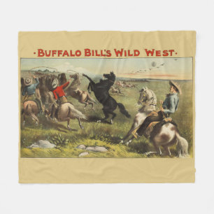 Couverture Polaire Affiche de cow-boy de l'Ouest sauvage de Buffalo B