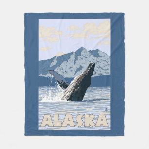 Couverture Polaire Affiche de Vintage voyage de baleine