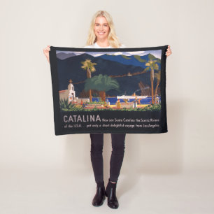 Couverture Polaire Affiche de voyage - Père Noël Catalina Island, Cal