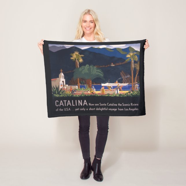 Couverture Polaire Affiche de voyage - Père Noël Catalina Island, Cal (En situation)