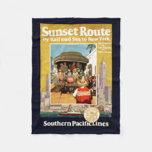 Couverture Polaire Affiche De Voyage Pour La Route Du Coucher De Sole