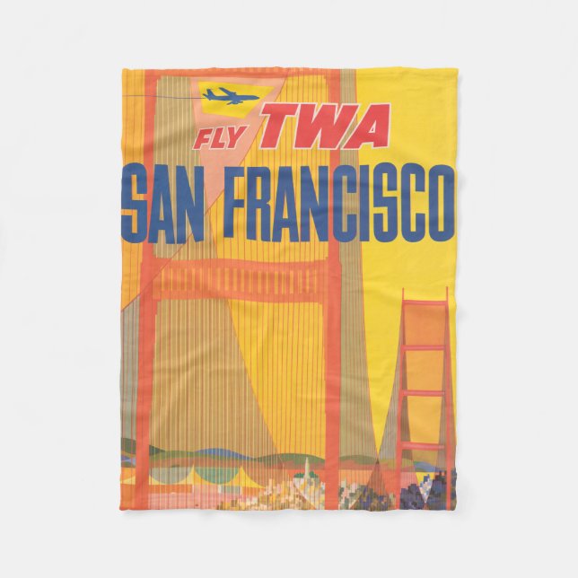Couverture Polaire Affiche De Voyage Pour Vol Twa À San Francisco (Devant)