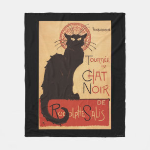 Couverture Polaire Affiche Noir de promo de chat noir de troupe de