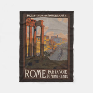 Couverture Polaire Affiche Vintage voyage Du Forum Romain À L'Aube.
