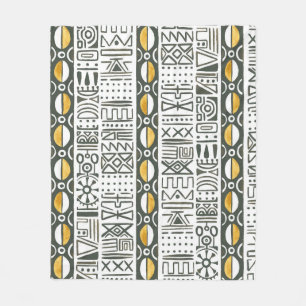 Couverture Polaire Africain ethnique, aquarelle motif sans couture.