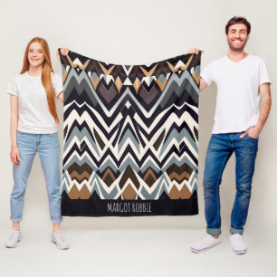Couverture Polaire Africain Marocco Triangle Motif Brown géométrique
