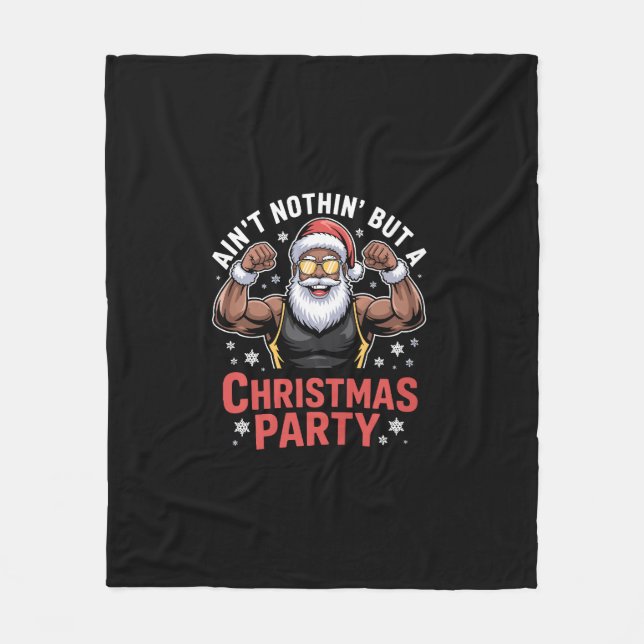 Couverture Polaire African American Santa Claus Christmas Pajama (Devant)