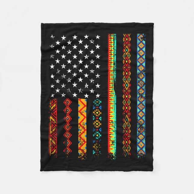 Couverture Polaire African Kente Cloth American Flag African Black Hi (Devant)