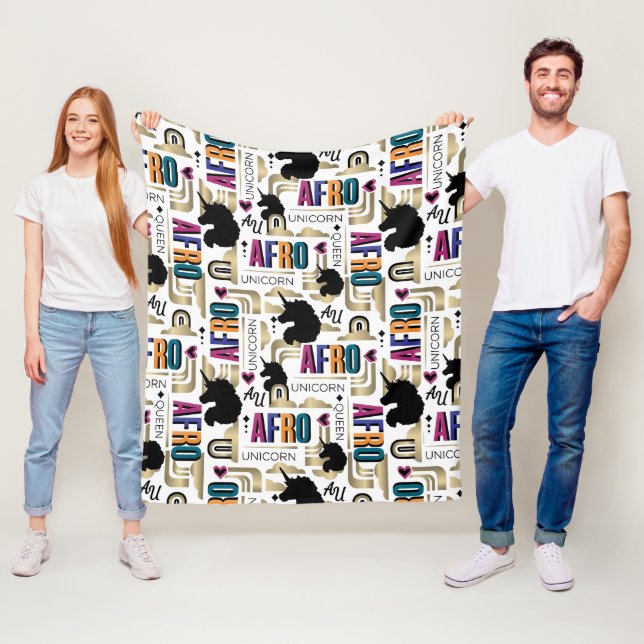 Couverture Polaire Afro Unicorn Bold Motif (En situation)