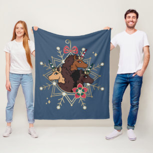 Couverture Polaire Afro Unicorn Festive Vacances Magique