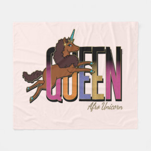 Couverture Polaire Afro Unicorn Queen Design