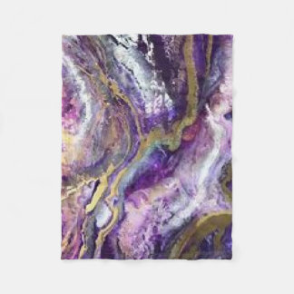 Couverture Polaire Agate en marbre violet et or