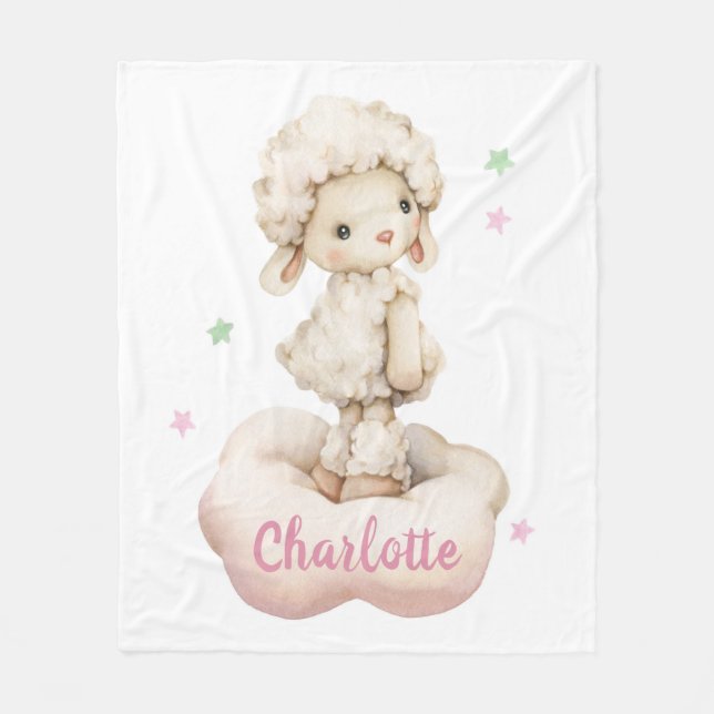 Couverture Polaire Agneau de petite fille mignon (Devant)