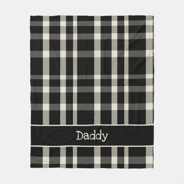 Couverture Polaire Agritourisme Crème noire Plaid avec nom (Devant)