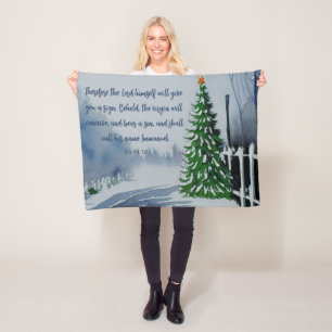 Couverture Polaire Agritourisme Pays Écriture de Noël Aquarelle