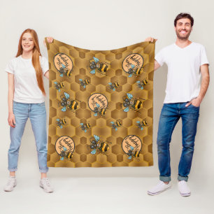 Couverture Polaire Aie Du Bonheur ! Abeille de miel mignonne