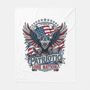 Couverture Polaire Aigle Patriotique Loup Hybride Animal Hybride Patr