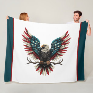 Couverture Polaire Aigle rustique patriotique américain/américain cha