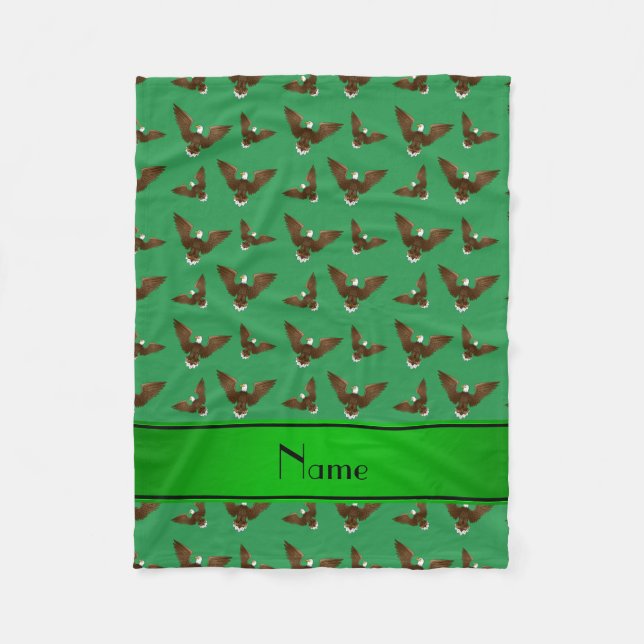 Couverture Polaire Aigle vert de nom personnalisé (Devant)