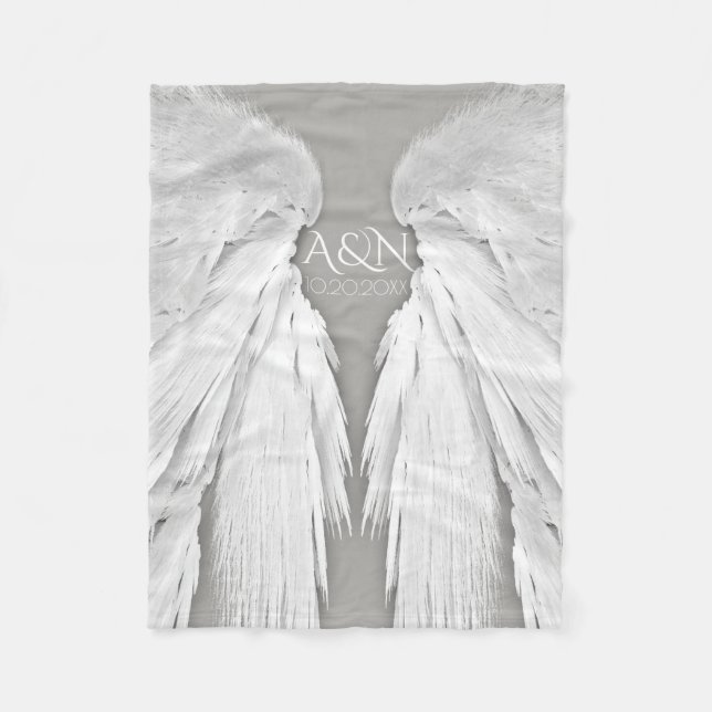 Couverture Polaire AILES ANGEL Monogramme Elegant Grey (Devant)