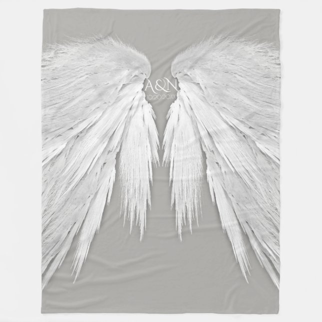 Couverture Polaire AILES ANGEL Monogramme Elegant Grey (Devant)