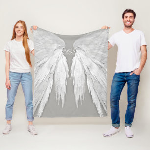 Couverture Polaire AILES ANGEL Monogramme Elegant Grey