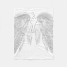 Couverture Polaire AILES D'ANGE Monogramme Blanc