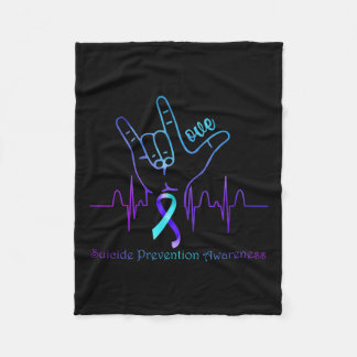 Couverture Polaire Aimer Prévention Suicide Sensibilisation Ribbon Su