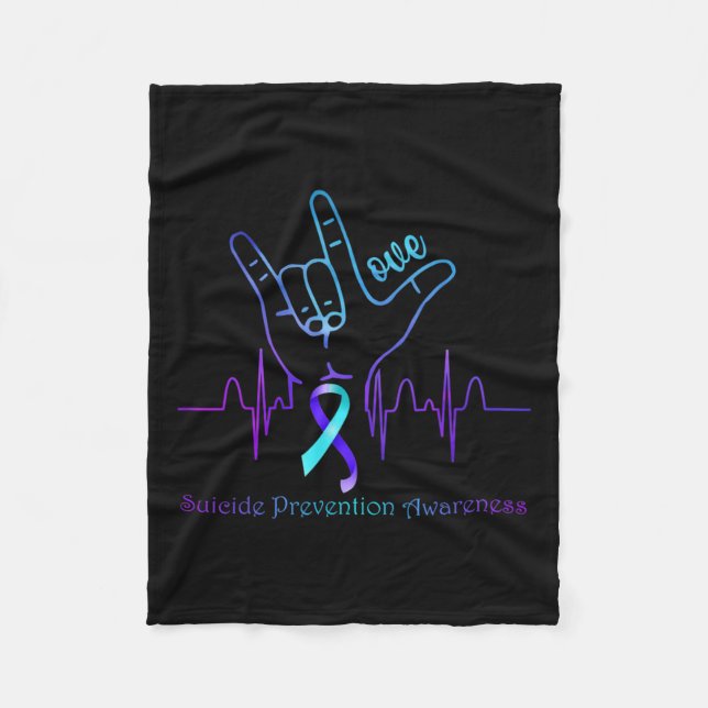 Couverture Polaire Aimer Prévention Suicide Sensibilisation Ribbon Su (Devant)