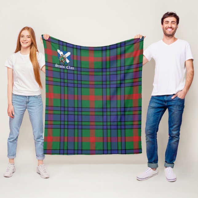 Couverture Polaire Aiton Ancien Clan Badge Tartan Plaid (En situation)