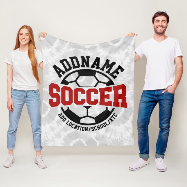 Couverture Polaire AJOUT PERSONNALISÉ NOM Joueur de football Cravate- (En situation)