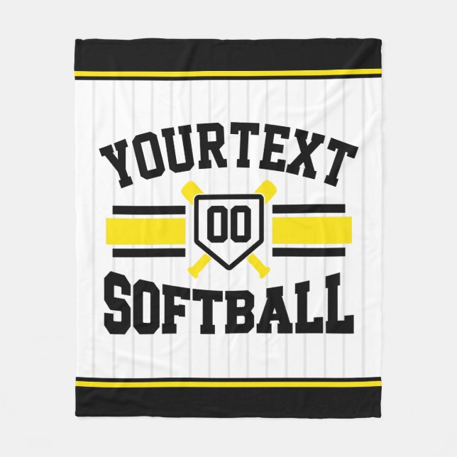 Couverture Polaire AJOUT PERSONNALISÉ NOM Softball Player Varsity Tea (Devant)