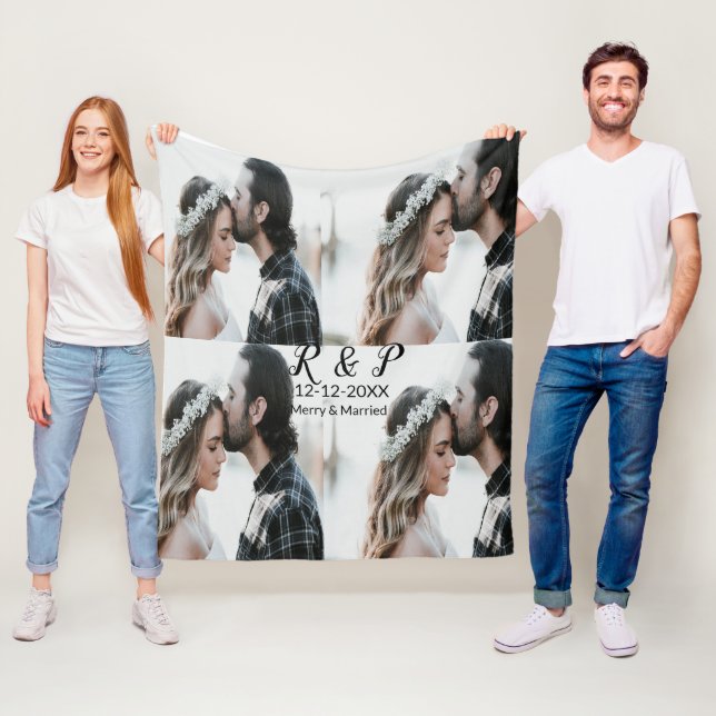 Couverture Polaire Ajouter couple photo merisier marié ajouter date a (En situation)